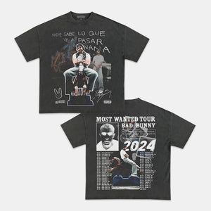 BAD BUNNY MOST WANTED TOUR TEE - Y2K VINTAGES