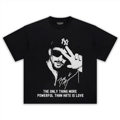 BAD BUNNY - THE ONLY THING MORE POWERFUL THAN HATEIS LOVE TEE & LS & HOODIE
