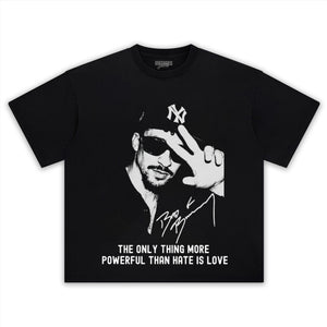 BAD BUNNY - THE ONLY THING MORE POWERFUL THAN HATEIS LOVE TEE & LS & HOODIE