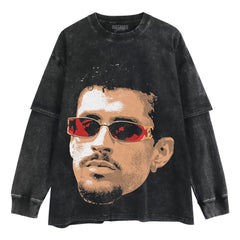 BAD BUNNY & 2026 BIG FACE V2 LAYERED LONG SLEEVE