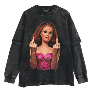 BARBIE FLIPPING THE BIRD TANK TOP & TEE & LONG SLEEVE & LAYERED LS & HOODIE
