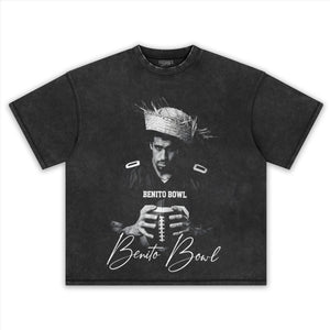 BENITO BOWL FOOTBALL FUNNY GAME DAY STRAW HAT TEE & LS & HOODIE