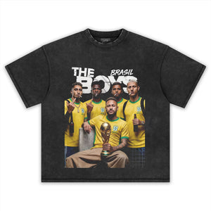BRASIL THE BOYS FOOTBALL PRINT TANK TOP & TEE & LONG SLEEVE & LAYERED LS & HOODIE