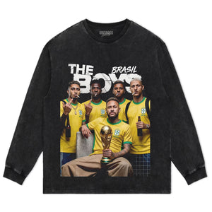 BRASIL THE BOYS FOOTBALL PRINT TANK TOP & TEE & LONG SLEEVE & LAYERED LS & HOODIE