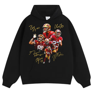BROCK PURDY & KYLE JUSZCZYK & GEORGE KITTLE & CHRISTIAN MCCAFFREY 49ERS TANK TOP & TEE & LONG SLEEVE & LAYERED LS & HOODIE
