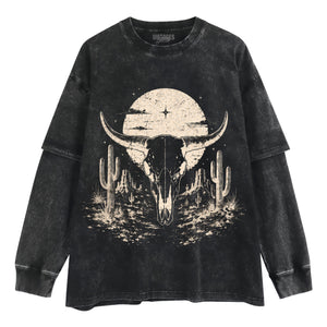 BULL SKULL WESTERN TANK TOP & TEE & LONG SLEEVE & LAYERED LS & HOODIE