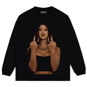 CARDI B MIDDLE FINGER MEME VINTAGE TANK TOP & TEE & LONG SLEEVE & LAYERED LS & HOODIE