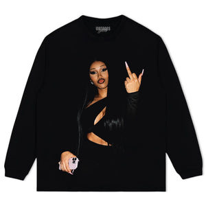 CARDI B MIDDLE FINGER MEME VINTAGE V2 TANK TOP & TEE & LONG SLEEVE & LAYERED LS & HOODIE