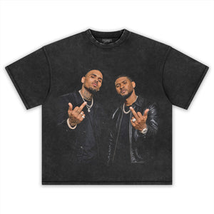 CHRIS BROWN AND USHER - MIDDLE FINGER TANK TOP & TEE & LONG SLEEVE & LAYERED LS & HOODIE