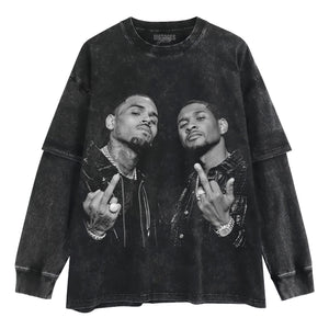 CHRIS BROWN AND USHER - MIDDLE FINGER V3 TANK TOP & TEE & LONG SLEEVE & LAYERED LS & HOODIE