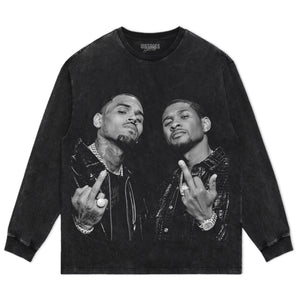 CHRIS BROWN AND USHER - MIDDLE FINGER V3 TANK TOP & TEE & LONG SLEEVE & LAYERED LS & HOODIE