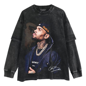 CHRIS BROWN VINTAGE ART TANK TOP & TEE & LONG SLEEVE & LAYERED LS & HOODIE