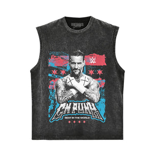 CM PUNK BEST IN THE WORLD RETRO GRUNGE TANK TOP & TEE & LONG SLEEVE & LAYERED LS & HOODIE