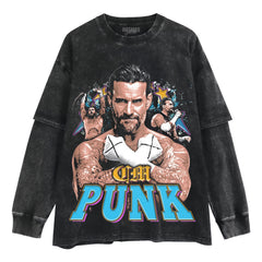 CM PUNK VINTAGE STYLE LAYERED LONG SLEEVE