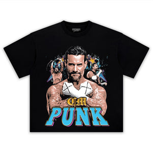 CM PUNK VINTAGE STYLE TEE & LS & HOODIE
