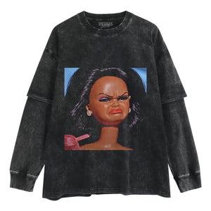 DISGUSTED BLACK BARBIE FACE MEME TANK TOP & TEE & LONG SLEEVE & LAYERED LS & HOODIE