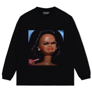 DISGUSTED BLACK BARBIE FACE MEME TANK TOP & TEE & LONG SLEEVE & LAYERED LS & HOODIE