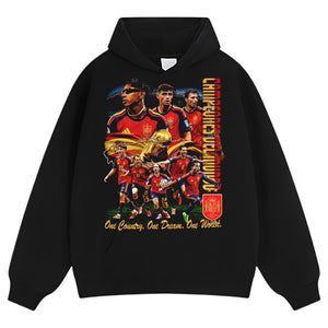 ESPAÑA WORLD CHAMPIONS WASHED BLACK TANK TOP & TEE & LONG SLEEVE & LAYERED LS & HOODIE