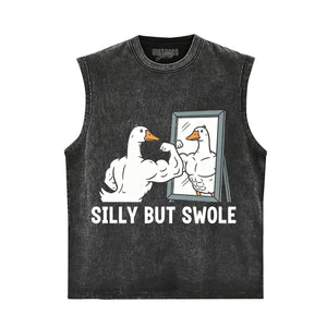 FUNNY SILLY BUT SWOLE GYM GOOSE TANK TOP & TEE & LONG SLEEVE & LAYERED LS & HOODIE