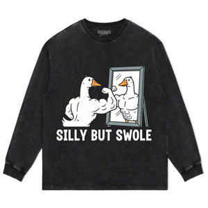 FUNNY SILLY BUT SWOLE GYM GOOSE TANK TOP & TEE & LONG SLEEVE & LAYERED LS & HOODIE