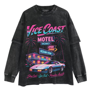 GTA INSPIRED VICE COAST TANK TOP & TEE & LONG SLEEVE & LAYERED LS & HOODIE