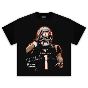 JA’MARR CHASE - CINCINNATI FOOTBALL VINTAGE TANK TOP & TEE & LONG SLEEVE & LAYERED LS & HOODIE