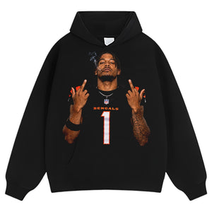 JA’MARR CHASE MIDDLE FINGER TANK TOP & TEE & LONG SLEEVE & LAYERED LS & HOODIE