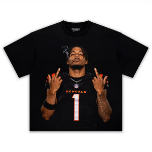 JA’MARR CHASE MIDDLE FINGER TANK TOP & TEE & LONG SLEEVE & LAYERED LS & HOODIE