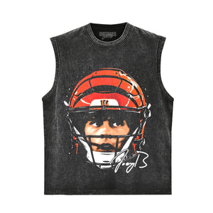JOE BURROW CINCINNATI HELMET TANK TOP & TEE & LONG SLEEVE & LAYERED LS & HOODIE
