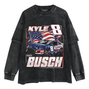 KYLE BUSCH PATRIOTIC PAINT TANK TOP & TEE & LONG SLEEVE & LAYERED LS & HOODIE