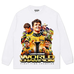 LANDO NORRIS 2025 WORLD CHAMPION V3 TEE & LS & HOODIE