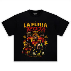 LA FURIA ROJA SPAIN FOOTBALL VINTAGE 2026 SOCCER DESIGN TANK TOP & TEE & LONG SLEEVE & LAYERED LS & HOODIE
