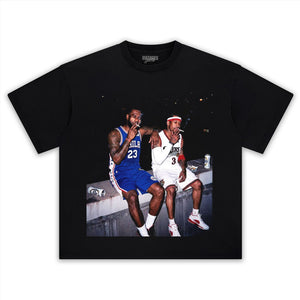LEBRON JAMES & ALLEN IVERSON FUNNY V1 TANK TOP & TEE & LONG SLEEVE & LAYERED LS & HOODIE