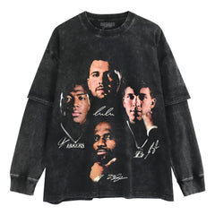 LUKA DONCIC, LEBRON JAMES, AUSTIN REAVES & RUI HACHIMURA RECORDS LAYERED LONG SLEEVE