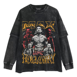 MAX HOLLOWAY VINTAGE MMA FIGHTER V3 TANK TOP & TEE & LONG SLEEVE & LAYERED LS & HOODIE
