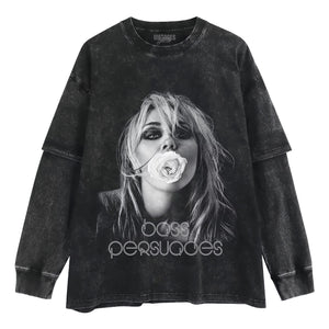 MILEY CYRUS & BASS PERSUADES TANK TOP & TEE & LONG SLEEVE & LAYERED LS & HOODIE