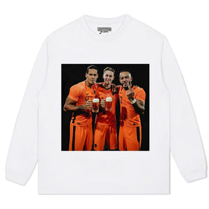 NETHERLANDS FOOTBALL STYLE V7 UNISEX TOP & TEE & LONG SLEEVE & LAYERED LS & HOODIE
