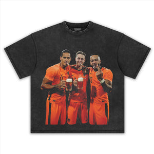 NETHERLANDS FOOTBALL STYLE V7 UNISEX TOP & TEE & LONG SLEEVE & LAYERED LS & HOODIE