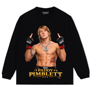 PADDY PIMBLETT FLIPPING THE BIRD VINTAGE CLASSIC TANK TOP & TEE & LONG SLEEVE & LAYERED LS & HOODIE