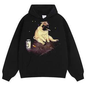 PUG SMOKING DOG LOVERS TANK TOP & TEE & LONG SLEEVE & LAYERED LS & HOODIE
