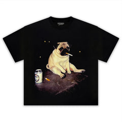 PUG SMOKING DOG LOVERS TANK TOP & TEE & LONG SLEEVE & LAYERED LS & HOODIE