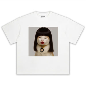 RED LIPS CAT TEE