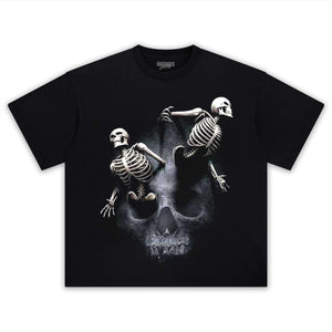 RETRO STREET STYLE & SKELETON HEAD TEE