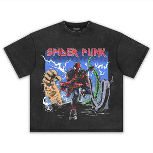 RETRO SPIDER PUNK PUNK-ROCK HERO TEE & LS & HOODIE