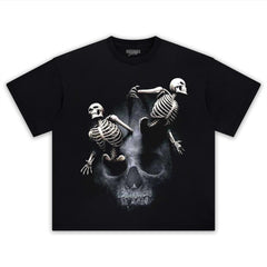 RETRO STREET STYLE & SKELETON HEAD TEE
