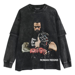 ROMAN REIGNS ACKNOWLEDGE ME GOLD TITLE TANK TOP & TEE & LONG SLEEVE & LAYERED LS & HOODIE