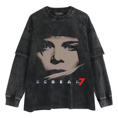 SCREAM 7 FACE YOUR PAST 2026 LAYERED LONG SLEEVE