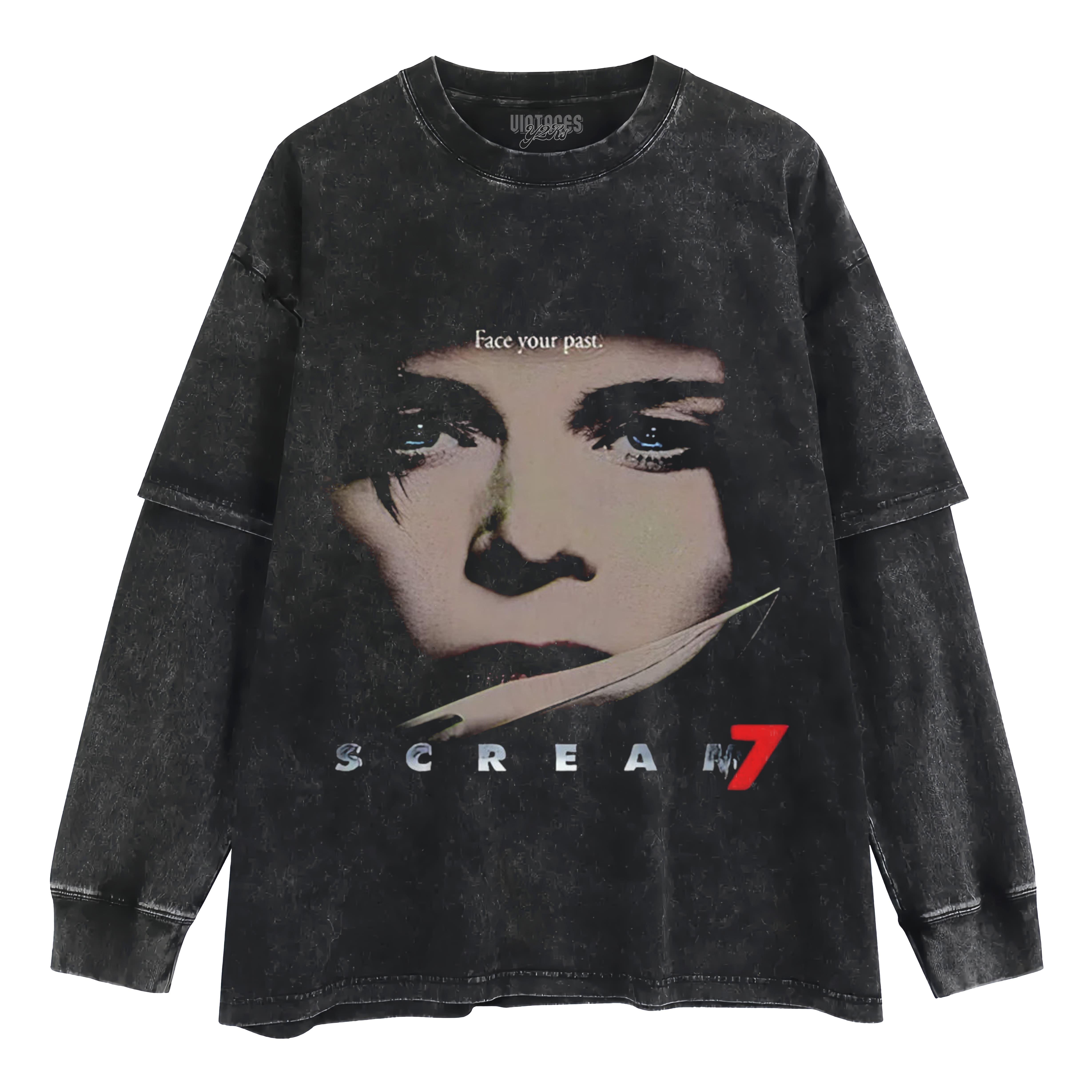 SCREAM 7 FACE YOUR PAST 2026 LAYERED LONG SLEEVE