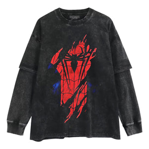 SPIDER-MAN - DAMAGED BATTLE SUIT TANK TOP & TEE & LONG SLEEVE & LAYERED LS & HOODIE