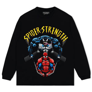 SPIDER STRENGTH GYM-THEMED TEE & LS & HOODIE